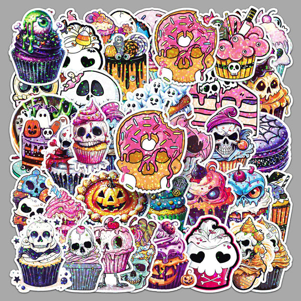50PCS Laser Halloween cake Sticker