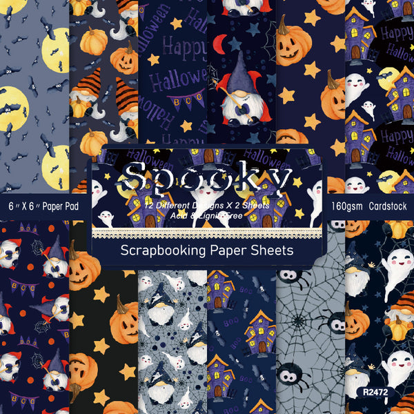 24PCS Spooky background paper