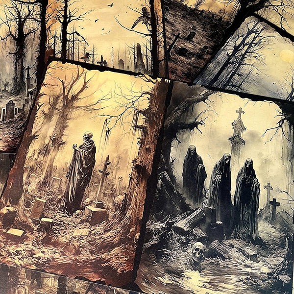 12PCS Gothic dark background paper