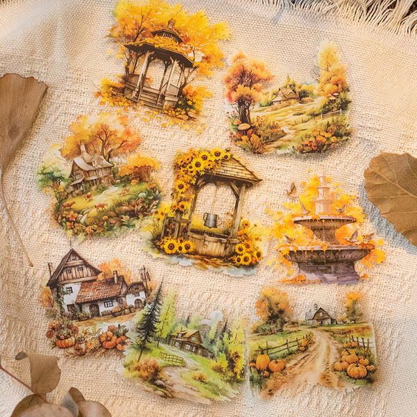 10PCS Autumn leisurely journey series sticker