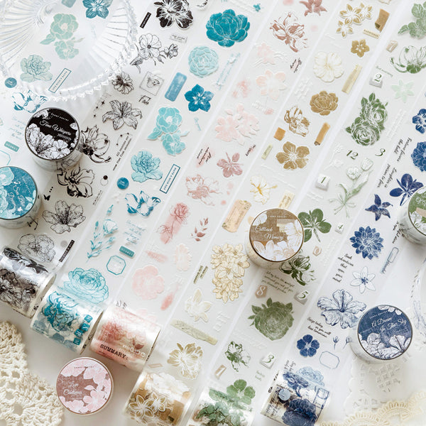 Flower print series Die Cutting Fog PET Tape