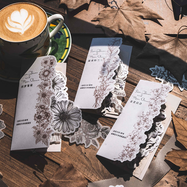 30PCS Flower Moon Poems Series sticker