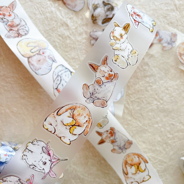 Whole Roll 3.5cm*6m Rabbit chirp Washi/PET/Fog PET Tape