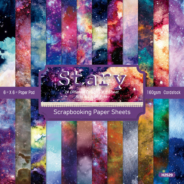 24PCS Stary background paper