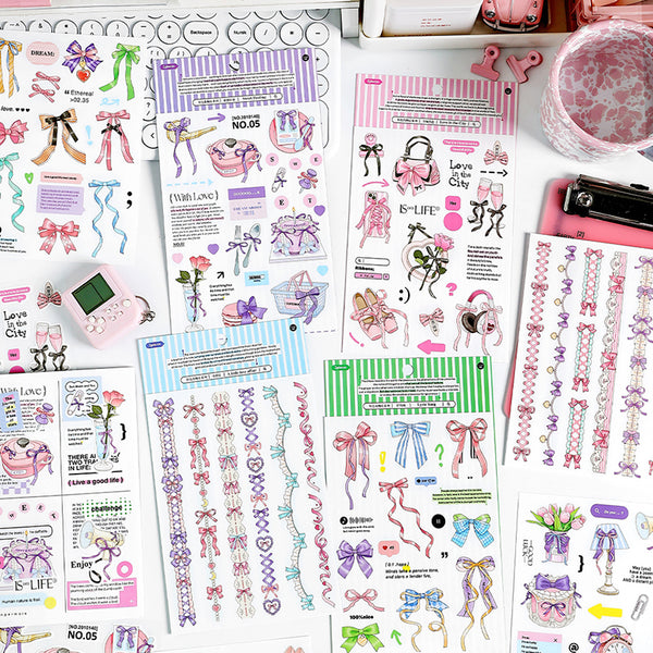 2PCS Pink dependence syndrome series sticker