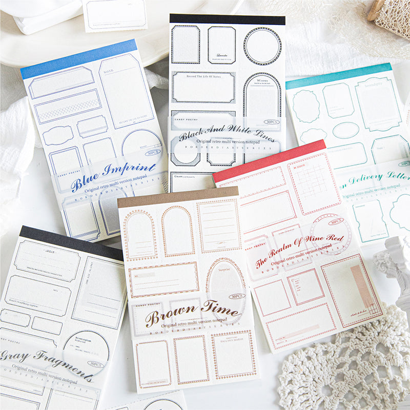 30PCS Border Diary Series note paper – LBLYXIR