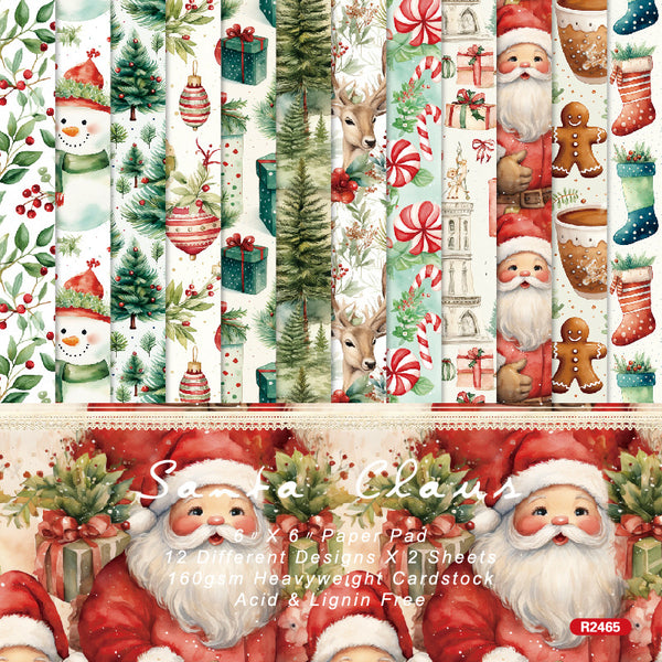 24PCS Merry Christmas background paper