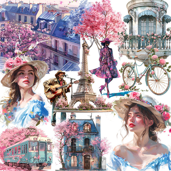 20PCS The streets of Paris on spring day sticker