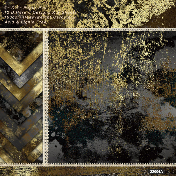 24PCS Black gold background paper