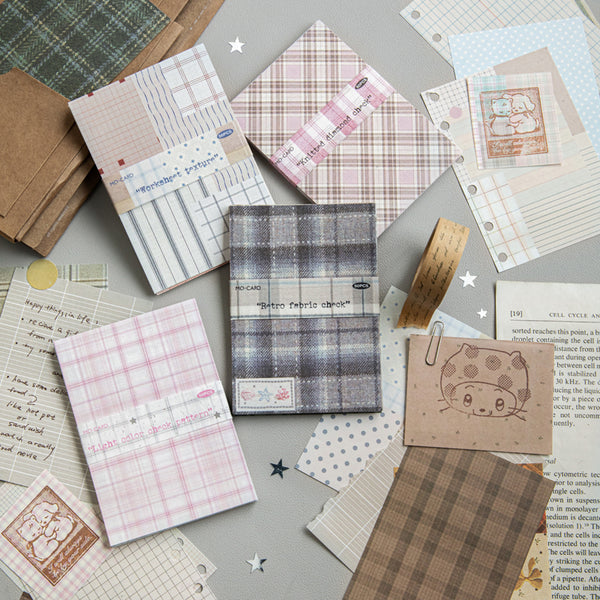 50PCS Checkered Market series material paper