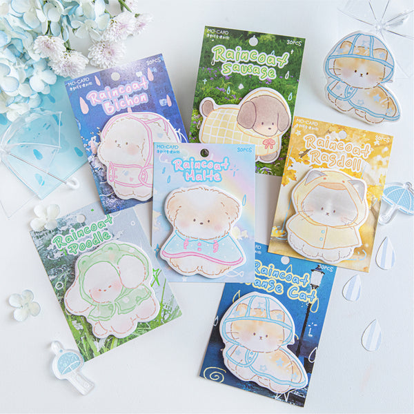 30PCS Raincoat Cute Claw Series note paper