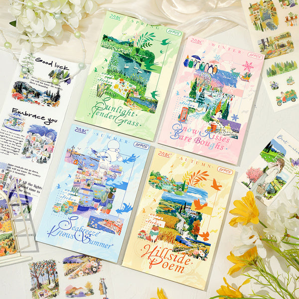 20PCS Floating Light Four Seasons Series sticker book