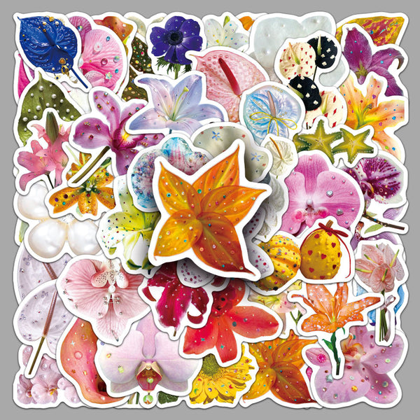 50PCS Diamond flower Sticker