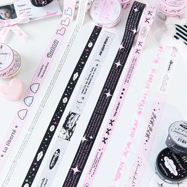 Black pink Apocalypse series Coated Paper Tape