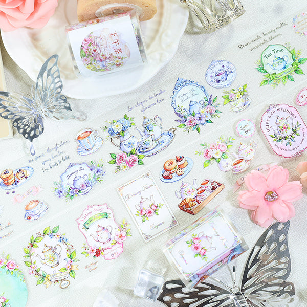 Afternoon tea Shell Silver PET Tape