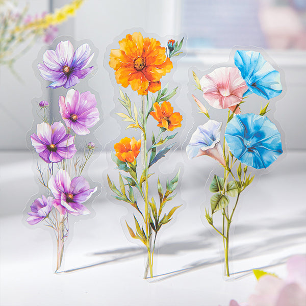 10PCS Flower vine fiber branch series sticker