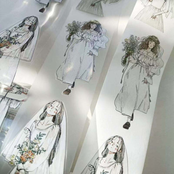 5cm*333cm White veil Die Cutting Washi/Fog PET Tape