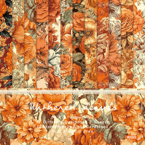 24PCS Withered Leaves background paper