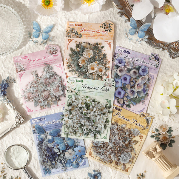 20PCS Vine Shadow Carved Edge Series sticker