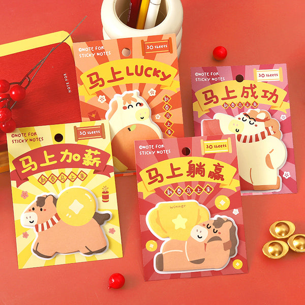 30PCS Cute little horse series note paper