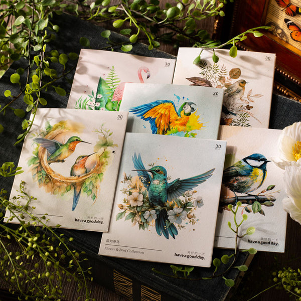 30PCS Flower and bird collection series sticker