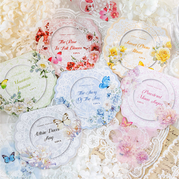 15PCS Flower dance series sticker