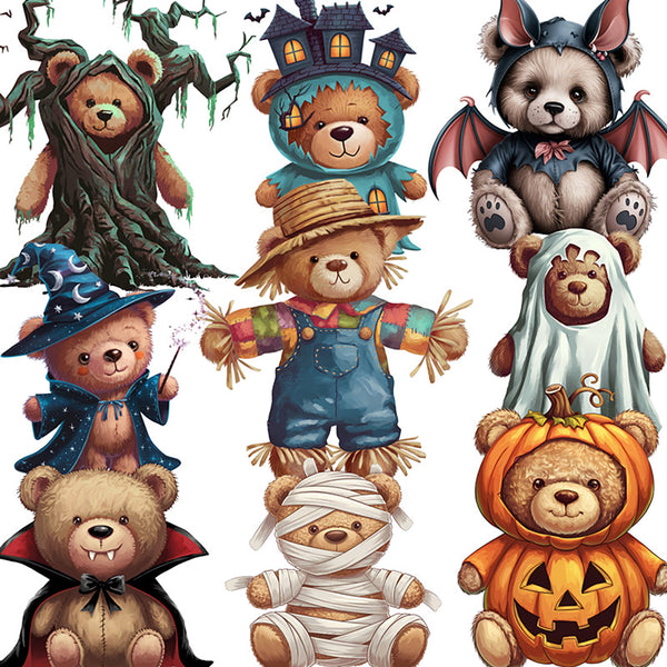 12PCS Halloween Bear sticker