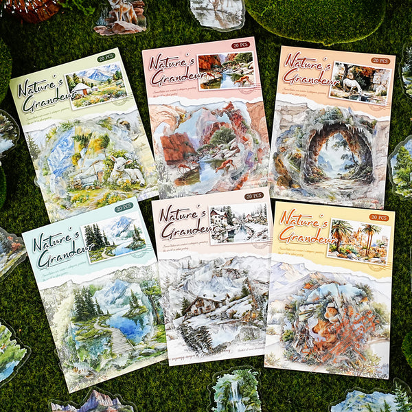 20PCS Mountain River in Painting Series sticker