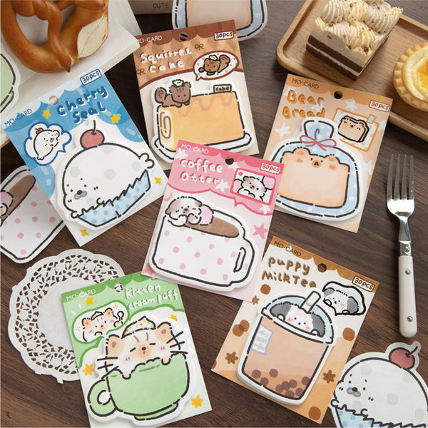 30PCS Animal Restaurant Series note paper
