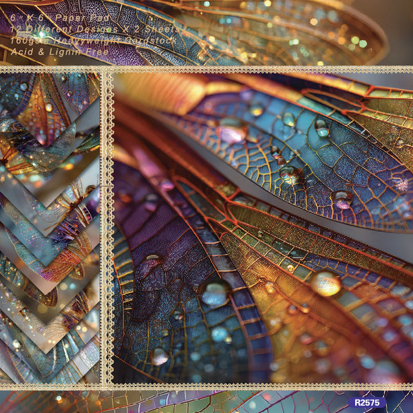 24PCS Dragonfly wings background paper