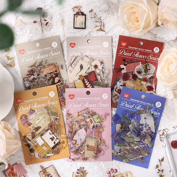 50PCS Dried flower collection series sticker