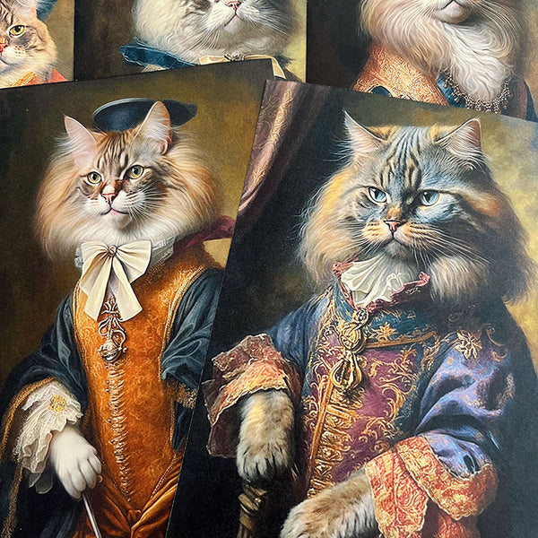 16PCS Aristocratic cat gentleman background paper