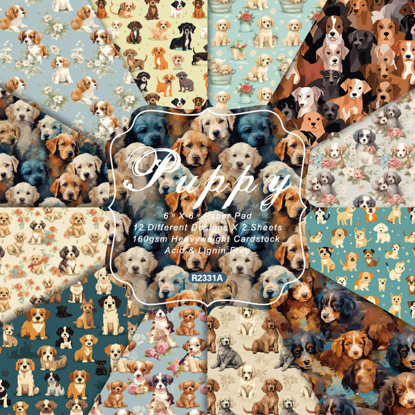 24PCS Puppy background paper