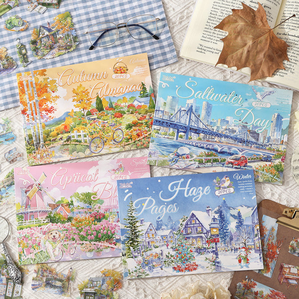 20PCS The Four Seasons Scenery Series sticker book