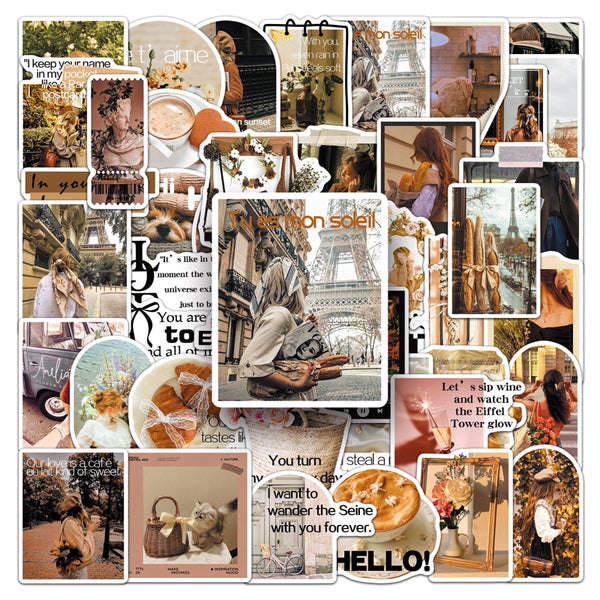 50PCS French romance Sticker