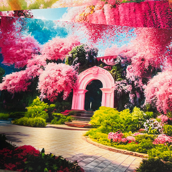 10PCS Romantic pink garden background paper