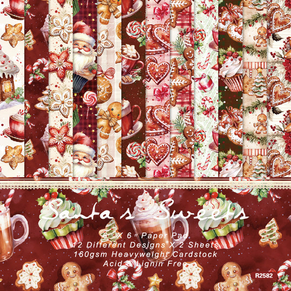24PCS Santa Sweets background paper