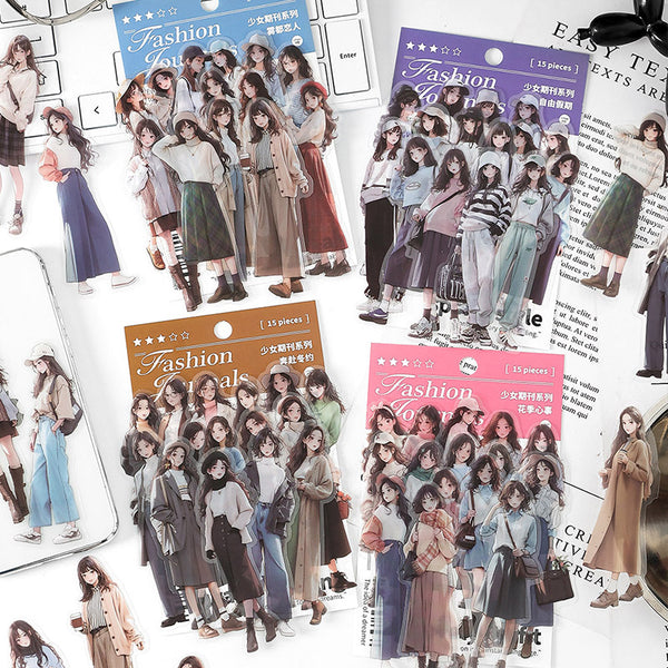 15PCS Girls' periodical series sticker
