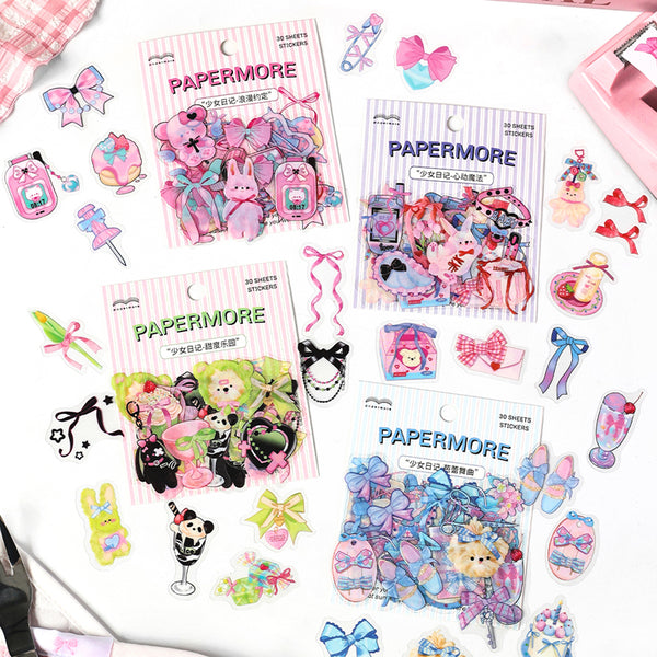 30PCS Young Girl Diary Series sticker