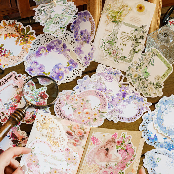 10PCS Flower Lace Museum series sticker