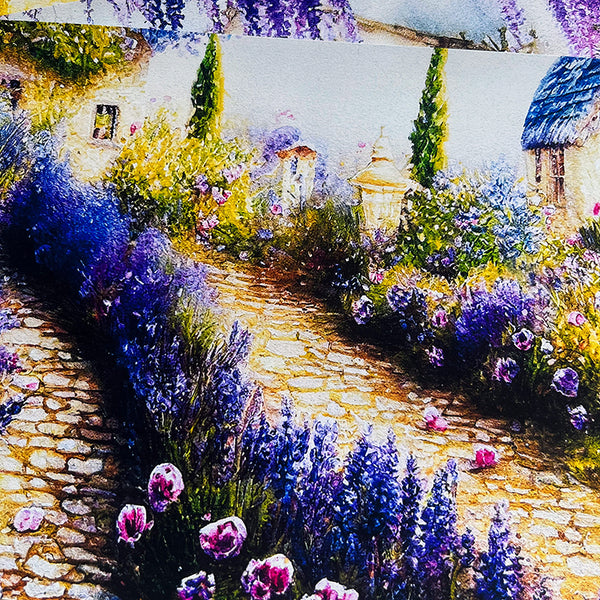 10PCS Lavender Manor background paper
