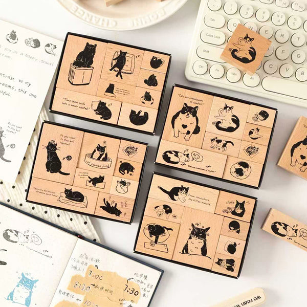 Cat Language Time Series stamp set