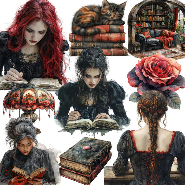 12PCS Gothic reading sticker