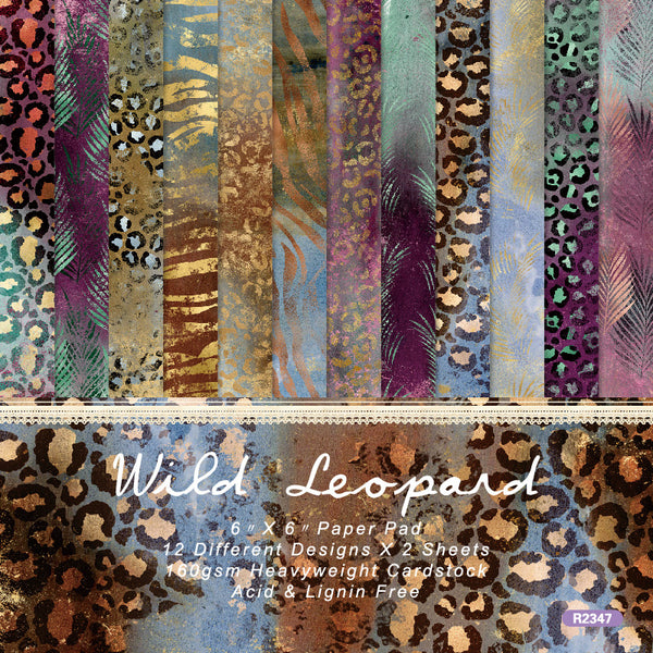 24PCS Wild Leopard background paper