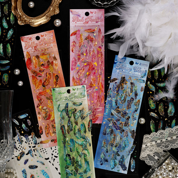 3PCS Feather Micro Light Series sticker