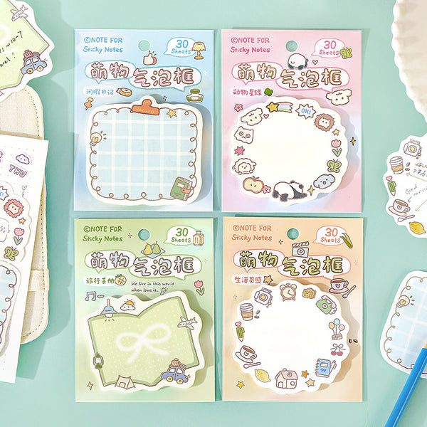 30PCS Cute bubble frame series note paper