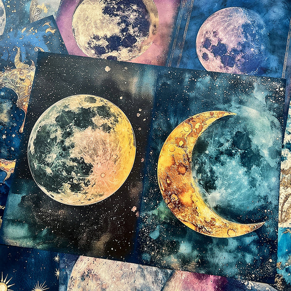 10PCS Cosmic star-moon background paper