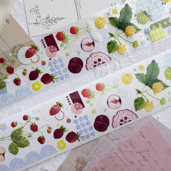 Whole Roll 5cm*10m Wild berry seed Washi/PET tape