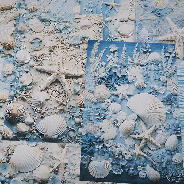 20PCS海の貝殻ヒトデの背景紙