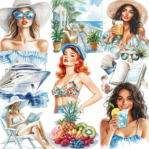 20PCS Vacation girl sticker